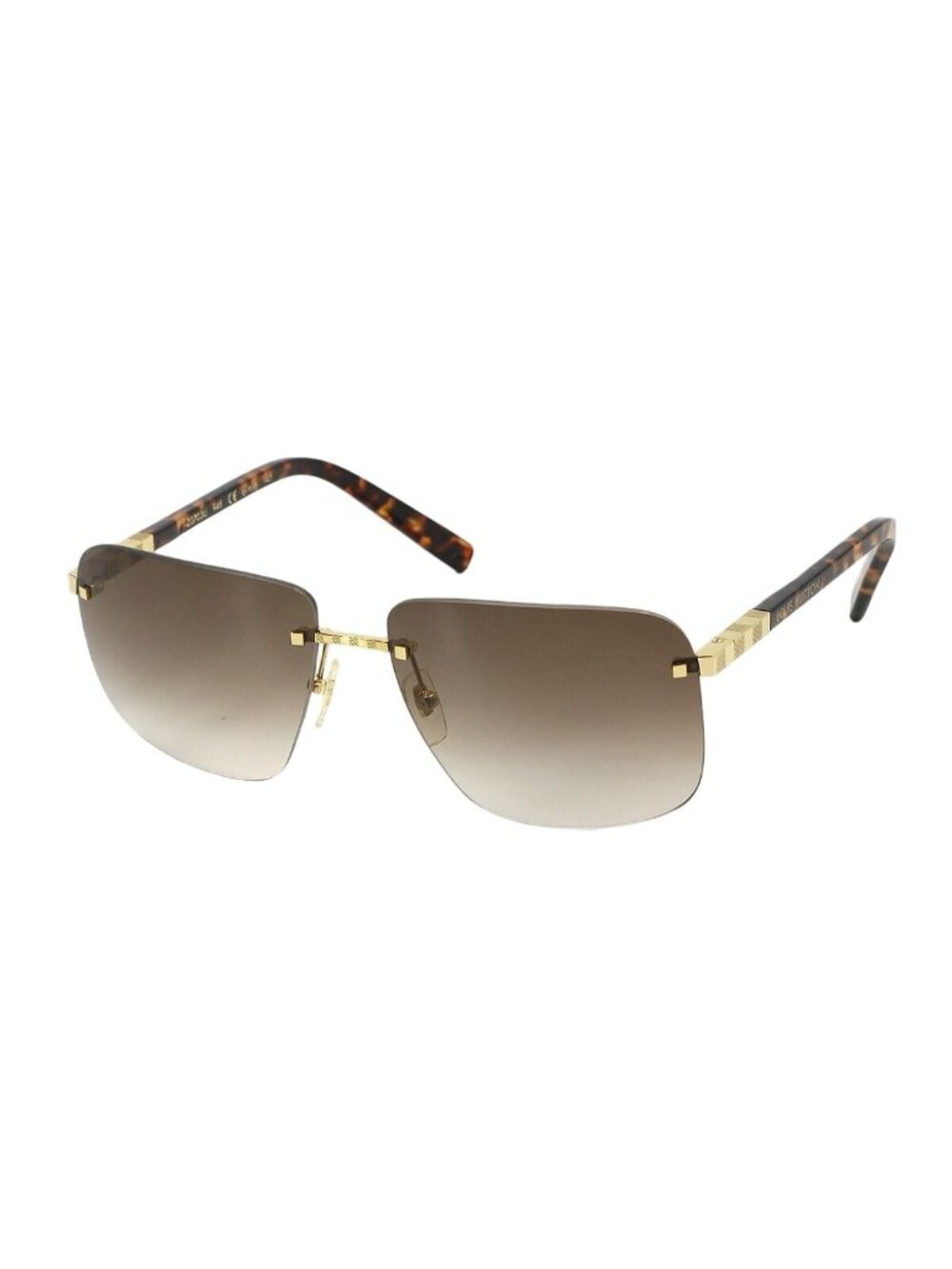 Louis Vuitton Attraction Rimless Sunglasses Brown Square Eyewear